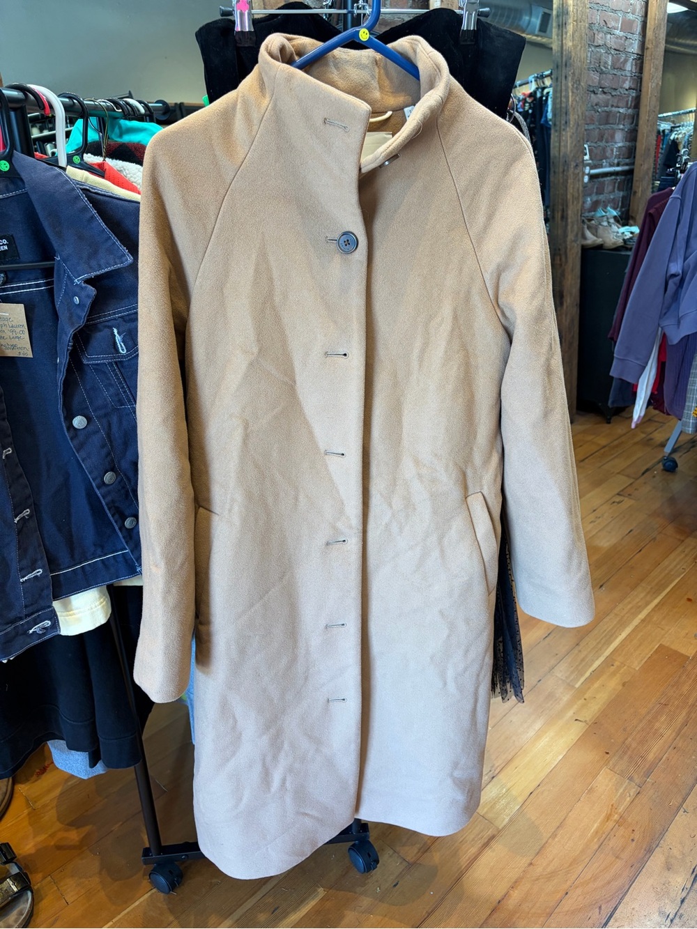 Wilfred/Aritzia Womens Camel Wool Blend Coat
